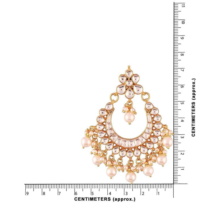 Gold-Plated Traditional Jadau Kundan Drop Earrings with Pearl - Trendisia