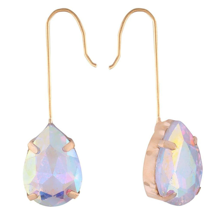 Gold Pltated Rainbow Teardrop Danglers Earrings for Women - Trendisia