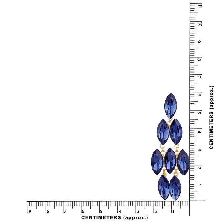 Gold-Toned Blue Contemporary Drop Earrings - Trendisia