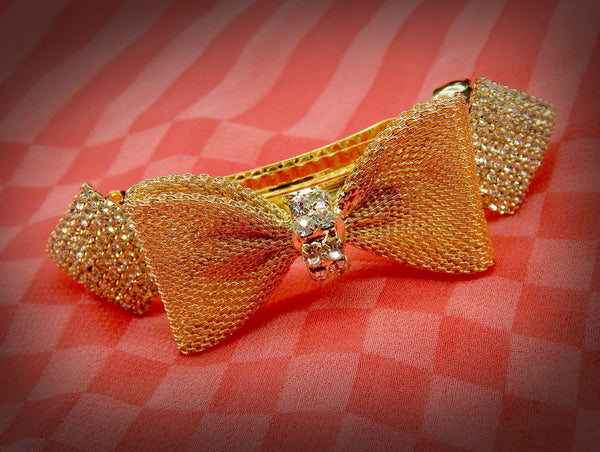 Gold-Toned Bow Shape French Clip/Barrette - Trendisia