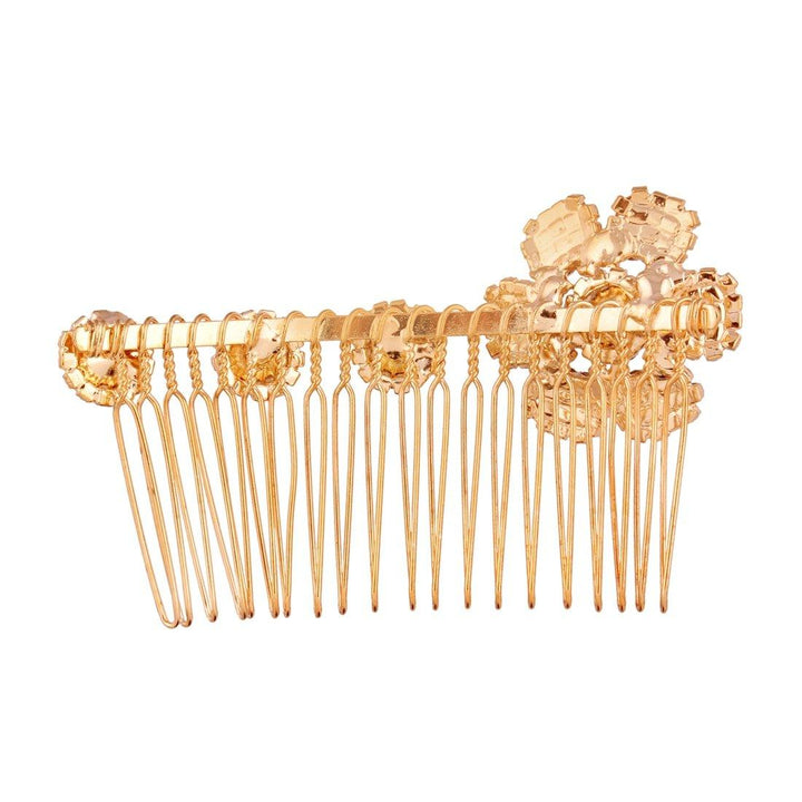 Women Gold-Toned Embellished Comb Pin - Trendisia
