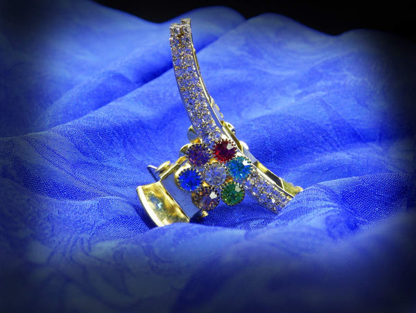 Gold-Toned C-Z Stone Embellished Hair Clip - Trendisia