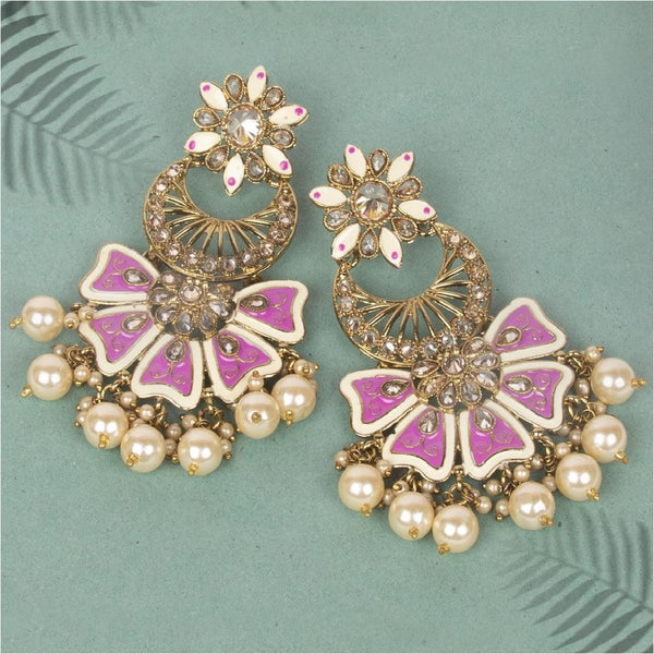 Gold-Toned Chandbali Earrings - Trendisia