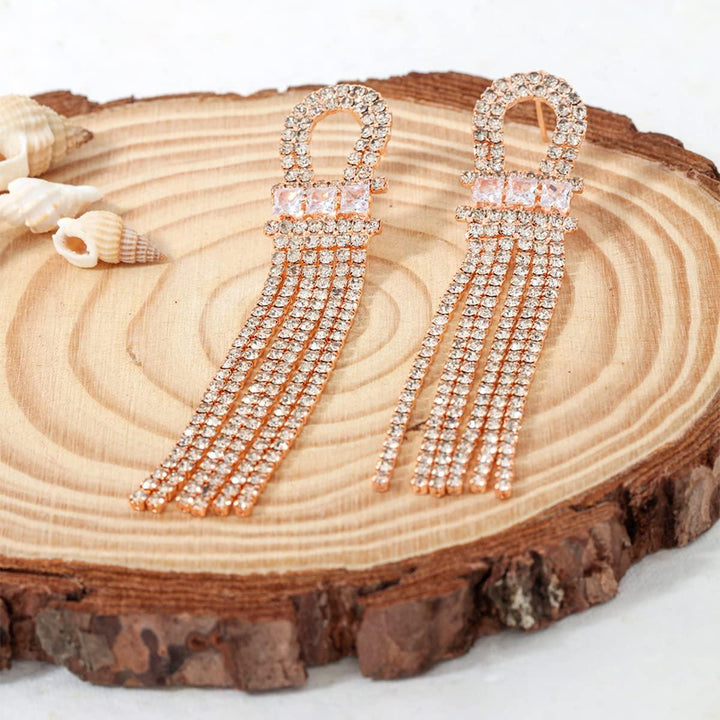 Gold-Toned Contemporary Drop Earrings - Trendisia