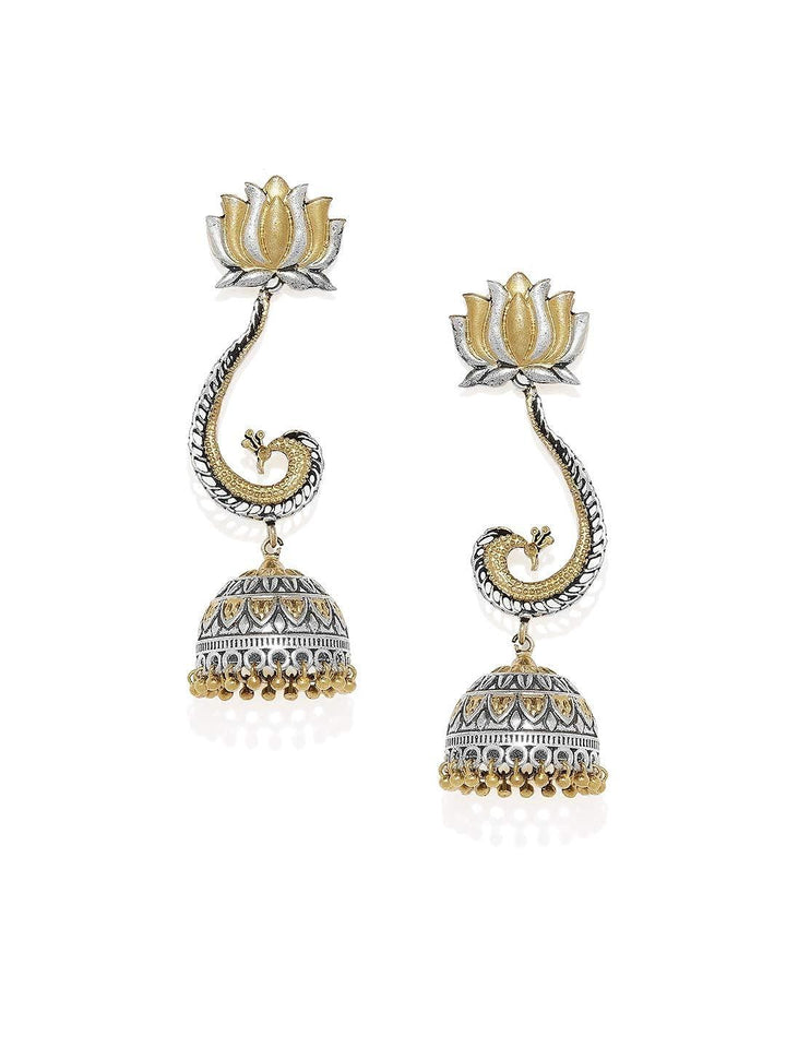 Gold-Toned Dome Shaped Drop Earrings - Trendisia
