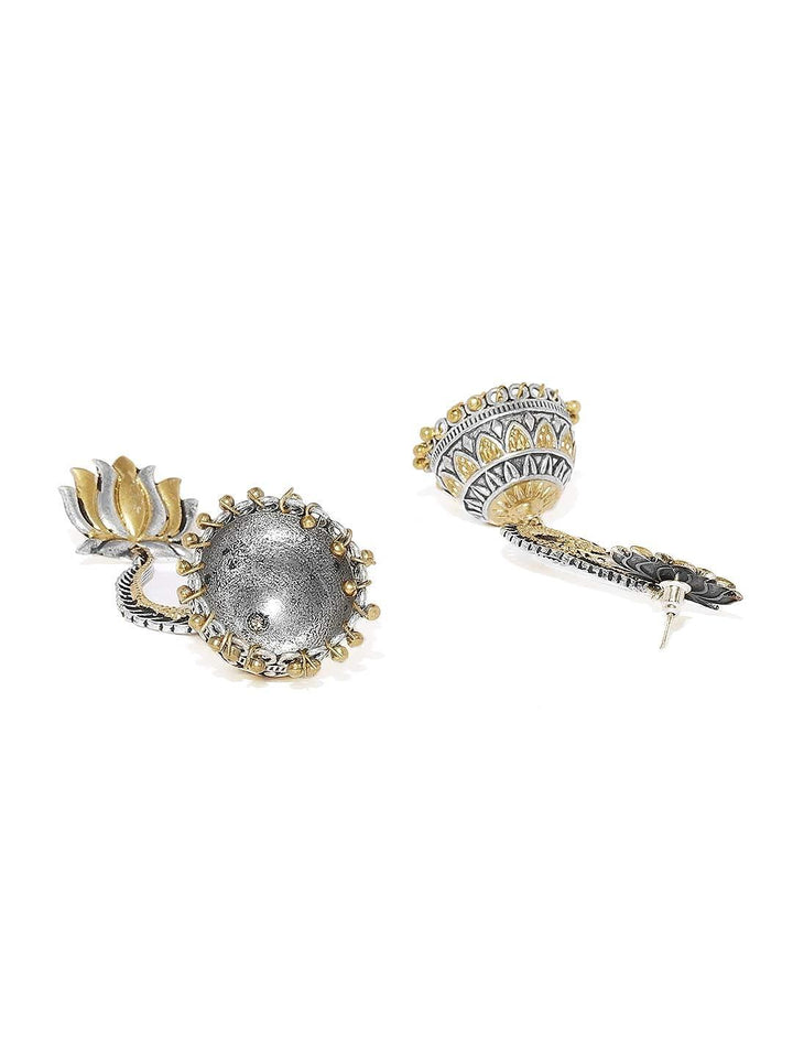 Gold-Toned Dome Shaped Drop Earrings - Trendisia