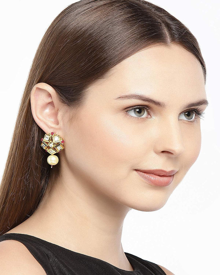 Gold-Toned Drop Earrings - Trendisia