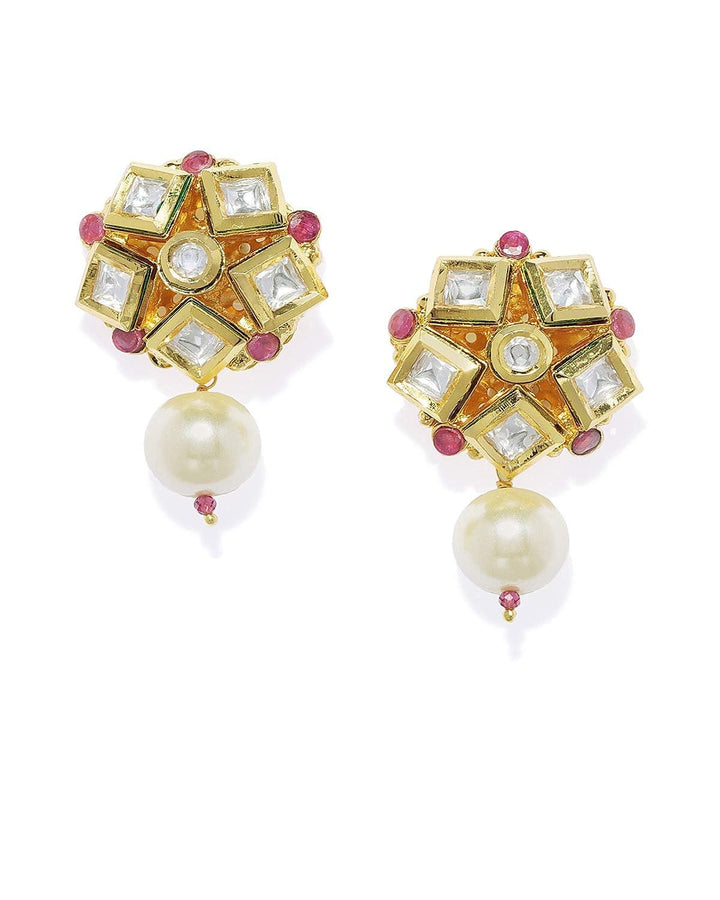 Gold-Toned Drop Earrings - Trendisia