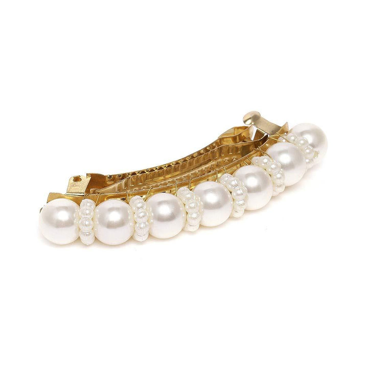 Gold-Toned Embellished French Barrette - Trendisia