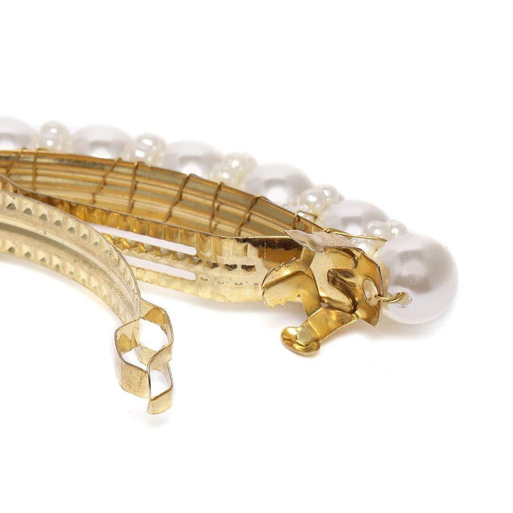 Gold-Toned Embellished French Barrette - Trendisia