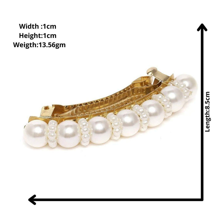 Gold-Toned Embellished French Barrette - Trendisia
