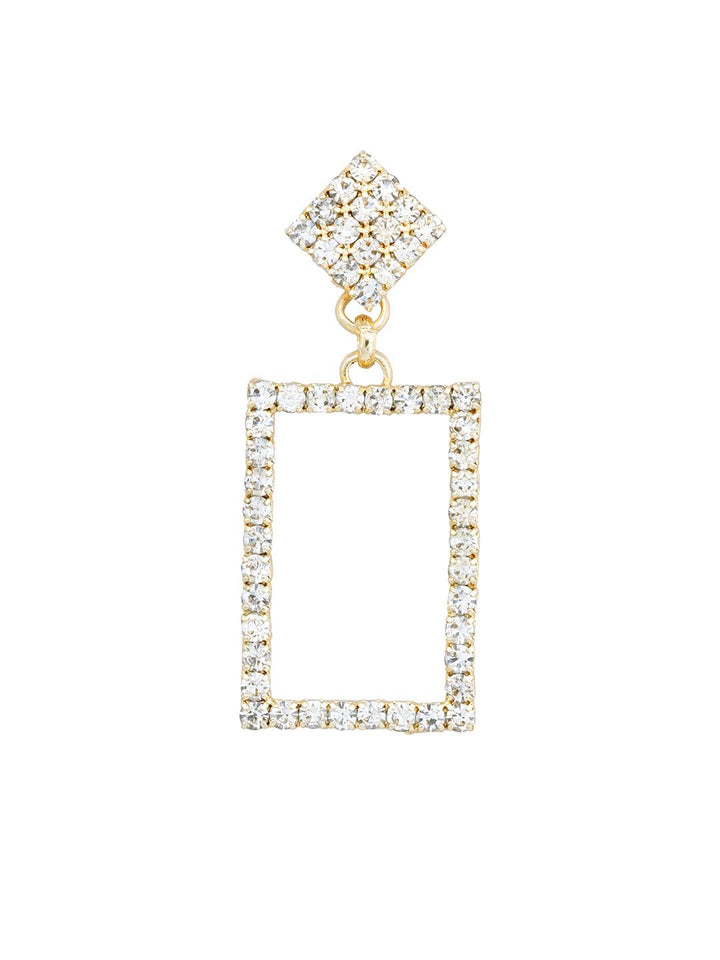 Gold-Toned Geometric Drop Earrings - Trendisia