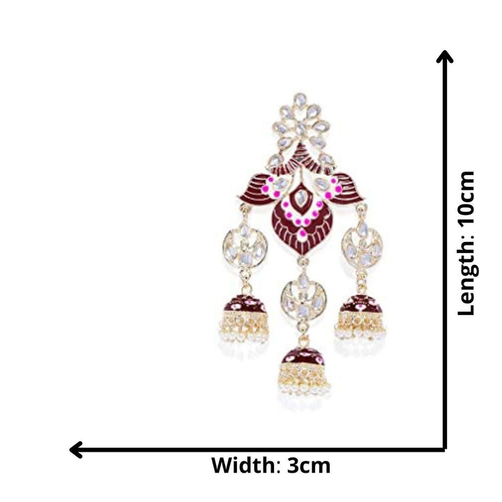 Gold-Toned Meenakari Dome Shaped Jhumkas - Trendisia