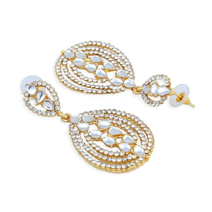 Gold-Toned Oval Drop Earrings - Trendisia