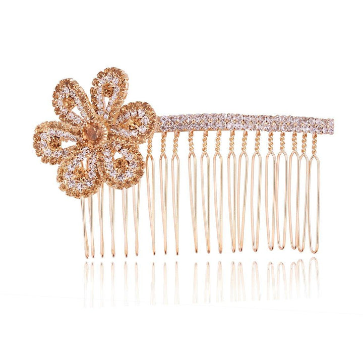 Gold-Toned Rhinestone Comb Pin for Women - Trendisia