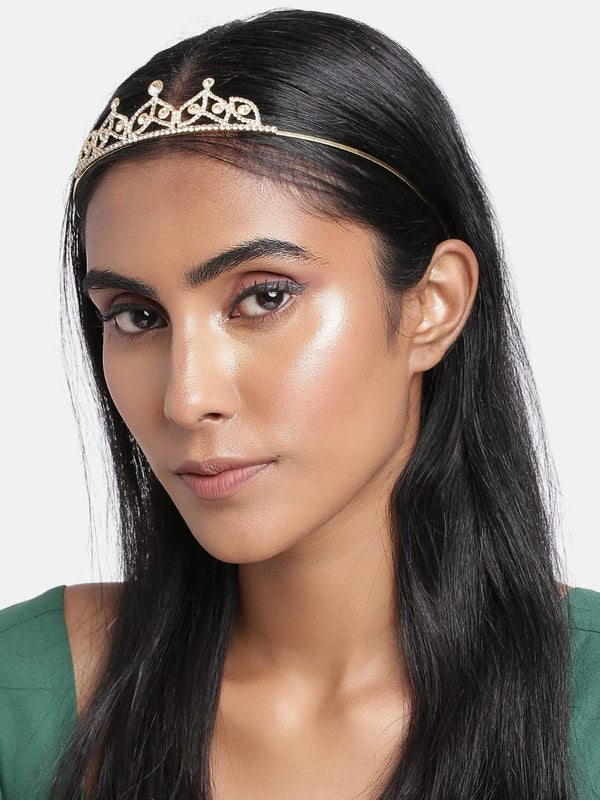 Gold-Toned Rhinestone Hairband for Women - Trendisia