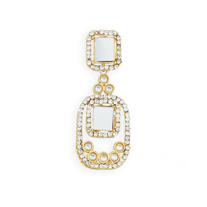 Gold-Toned Square Drop Earrings - Trendisia