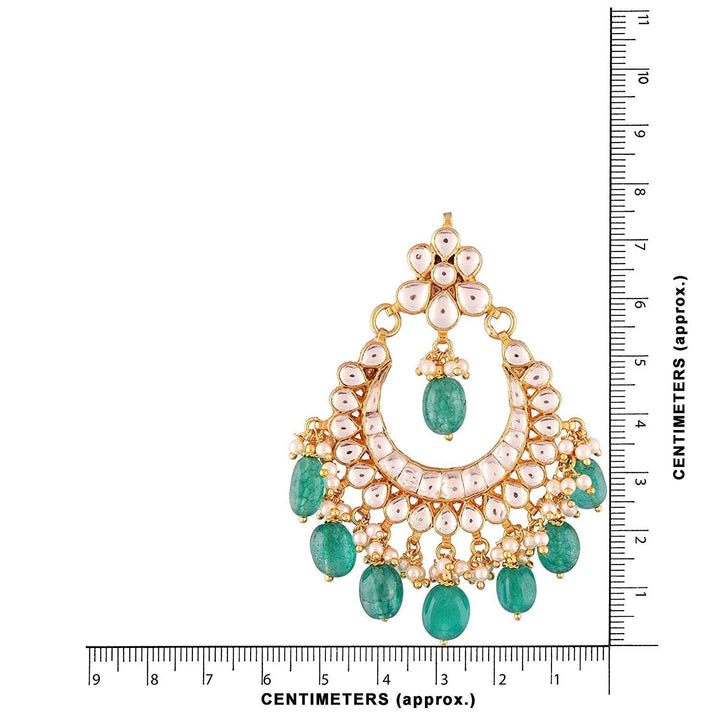 Gold-Toned Traditional Kundan Pearl Chandbali - Trendisia