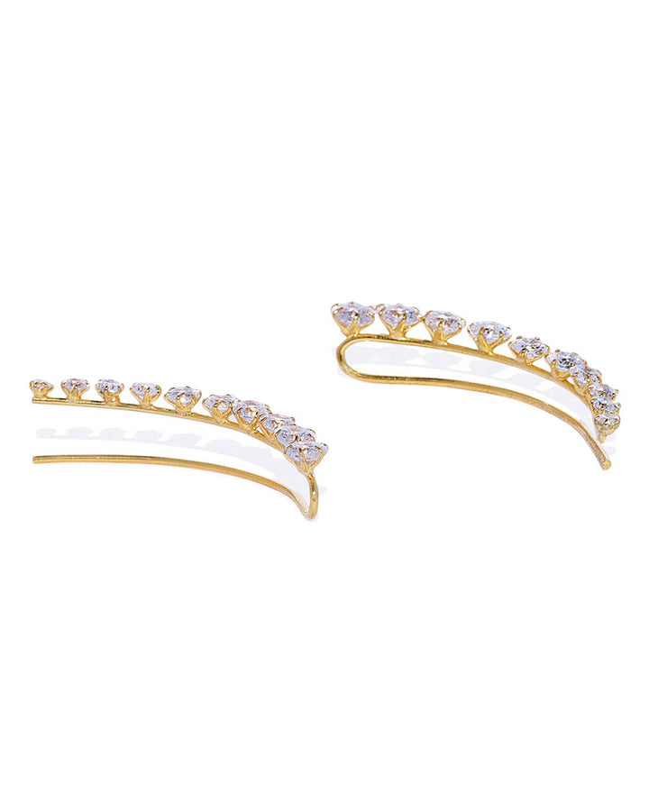 Gold-Toned White Classic Ear Cuff - Trendisia