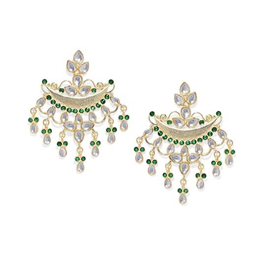 Gold-Toned White Enamelled Classic Chandbalis - Trendisia