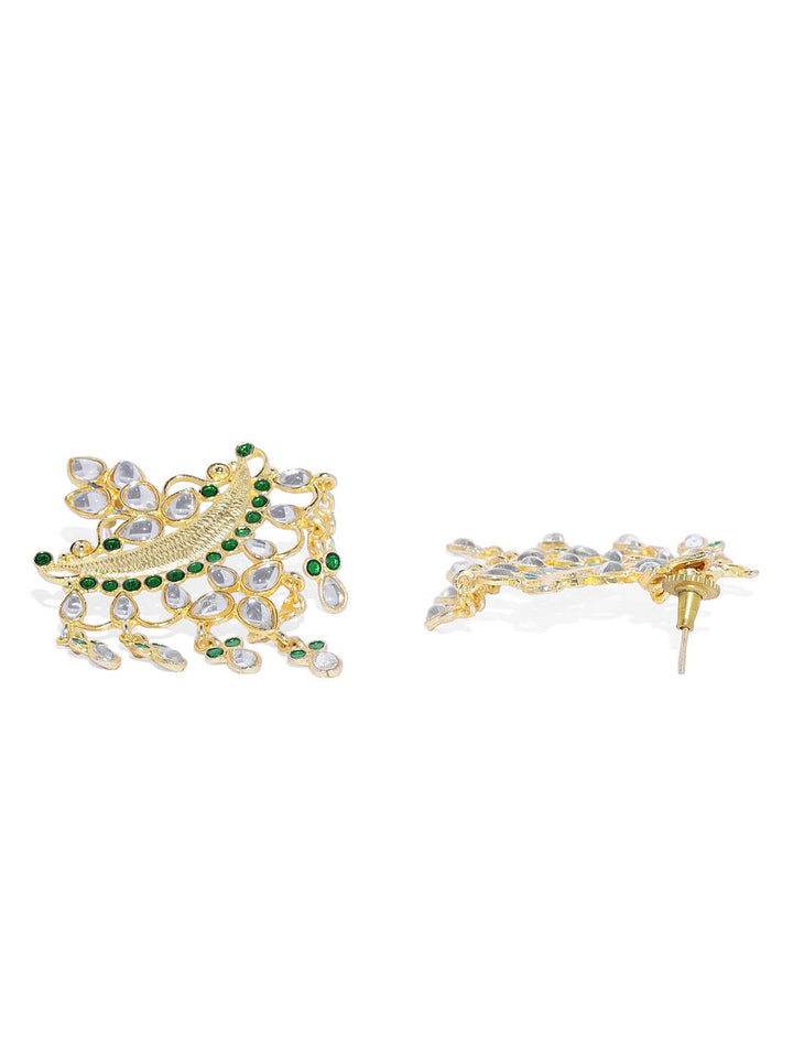 Gold-Toned White Enamelled Classic Chandbalis - Trendisia