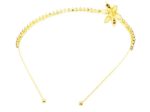 Gold-Toned White Flower Hairband - Trendisia