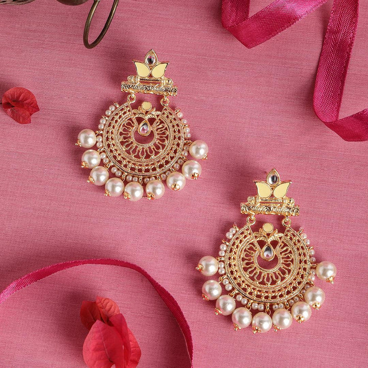 Gold-Toned Yellow Classic Drop Earrings - Trendisia