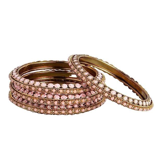 Set of 4 Matte Gold Plated Bangles - Trendisia