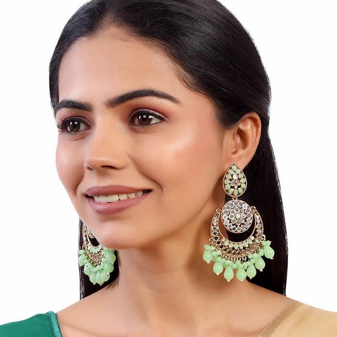 Handcut Mirrors used Chandbali Earrings - Trendisia