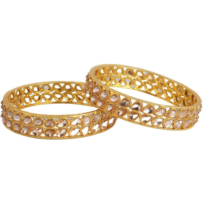 Kundan Stone Bangles set of 6 - Trendisia