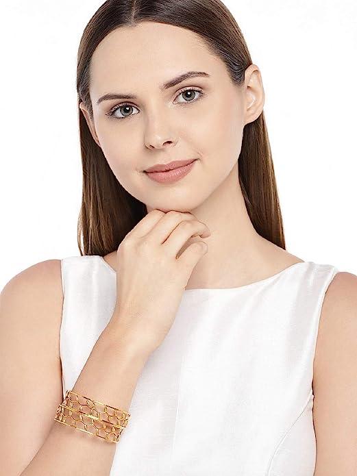 Matt Gold Handcrafted Bangles for Women - Trendisia
