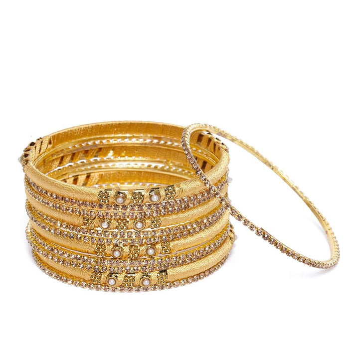 Multi Color Bridal Silk Thread Bangles Set - Trendisia