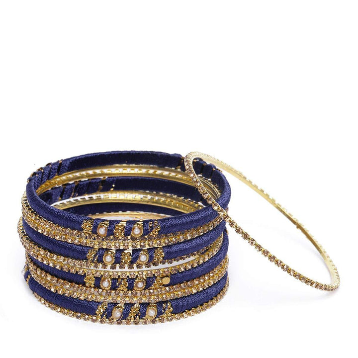 Multi Color Bridal Silk Thread Bangles Set - Trendisia