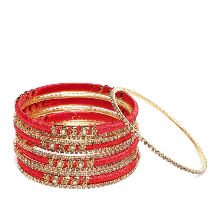 Multi Color Bridal Silk Thread Bangles Set - Trendisia