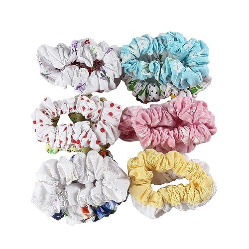 Multicolor Cotton & Elastic Hair Bands 6Pcs - Trendisia