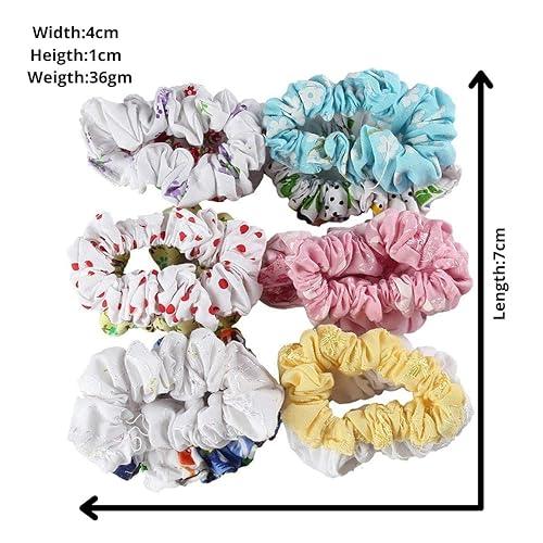 Multicolor Cotton & Elastic Hair Bands 6Pcs - Trendisia
