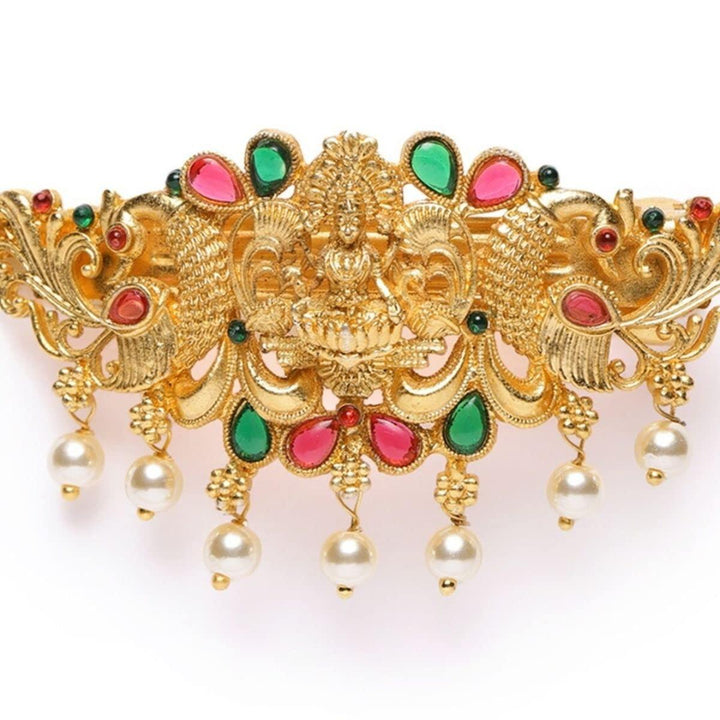 Women Gold-Toned Beaded French Barrette - Trendisia