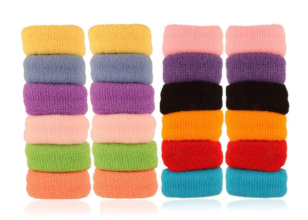 Multicolor Woolen Rubber Bands Set of 24 - Trendisia