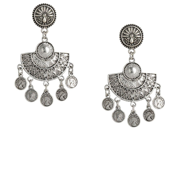 Oxidised Contemporary Drop Earrings - Trendisia