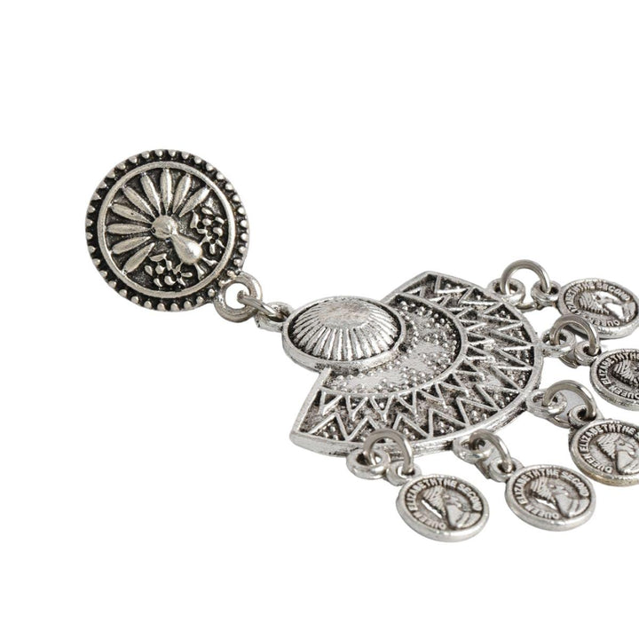 Oxidised Contemporary Drop Earrings - Trendisia