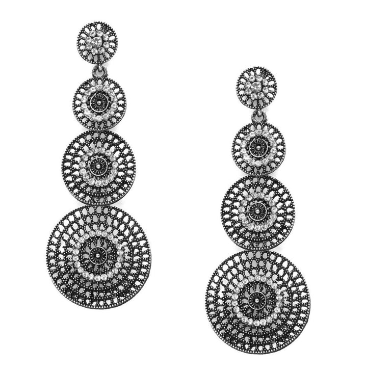 Oxidised Lightweight Filigree Drop Earrings - Trendisia