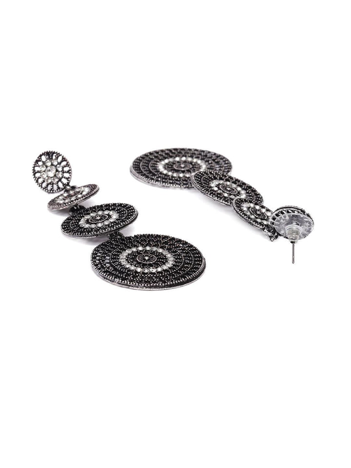 Oxidised Lightweight Filigree Drop Earrings - Trendisia