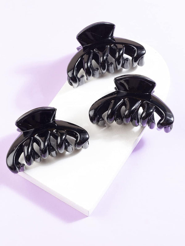 Pack Of 3 Black Claw Clip - Trendisia