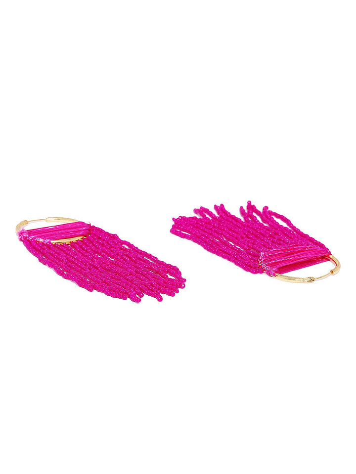 Pink Circular Hoop Earrings - Trendisia