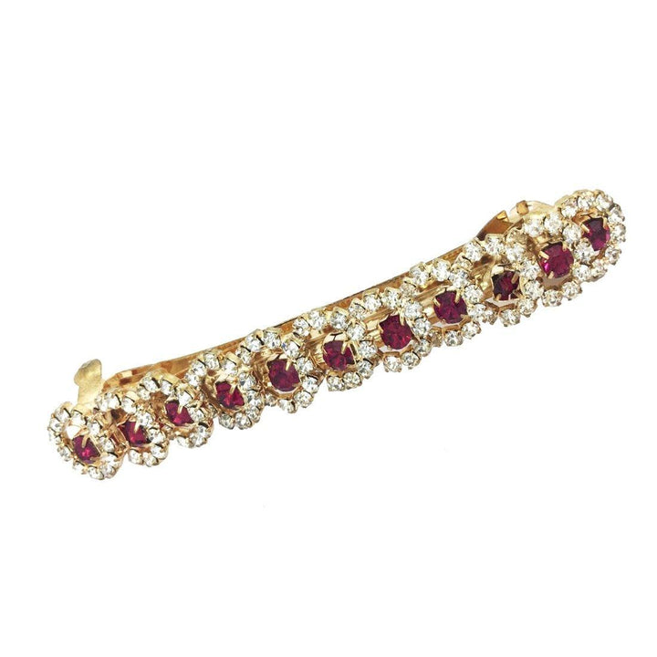 Pink Rhinestone Studded Hair Clip - Trendisia