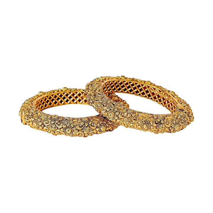 Rajasthani Gold Ethnic Kada Bangles - Trendisia