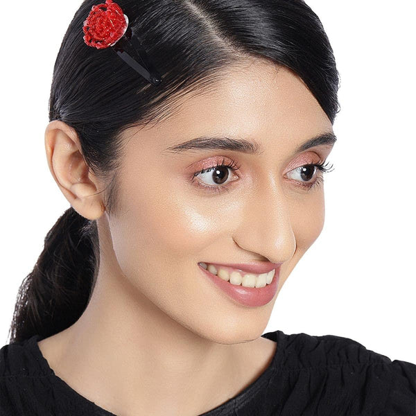 Red Beaded Tic Tac Hair Clip - Trendisia
