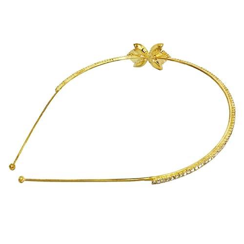 Rhinestone Golden Metal Hair Crown Tiara - Trendisia
