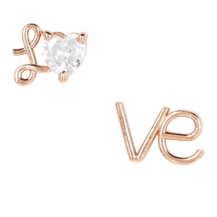 Rose Gold Plated AD Studded Studs Earrings - Trendisia