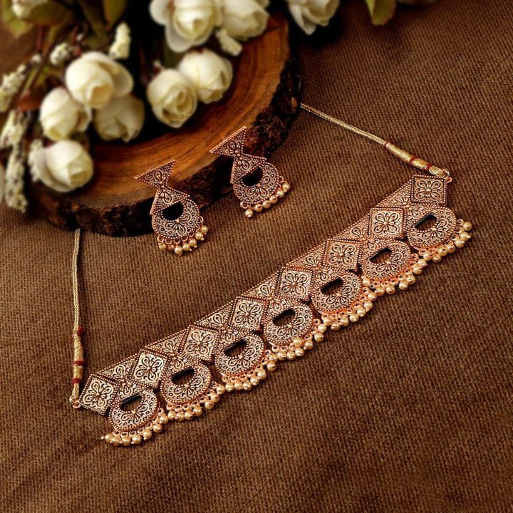 Rose Gold-Plated Beaded Jewelry Set - Trendisia